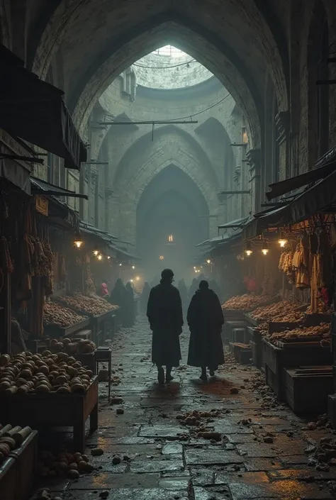  The Last Market
"The shelves are empty, merchants fled or died. Only a desperate few remain, exchanging anything for a piece of bread. A coin is no longer worth anything. What matters is to survive tomorrow—if there's a tomorrow." hyper realistic in the f...