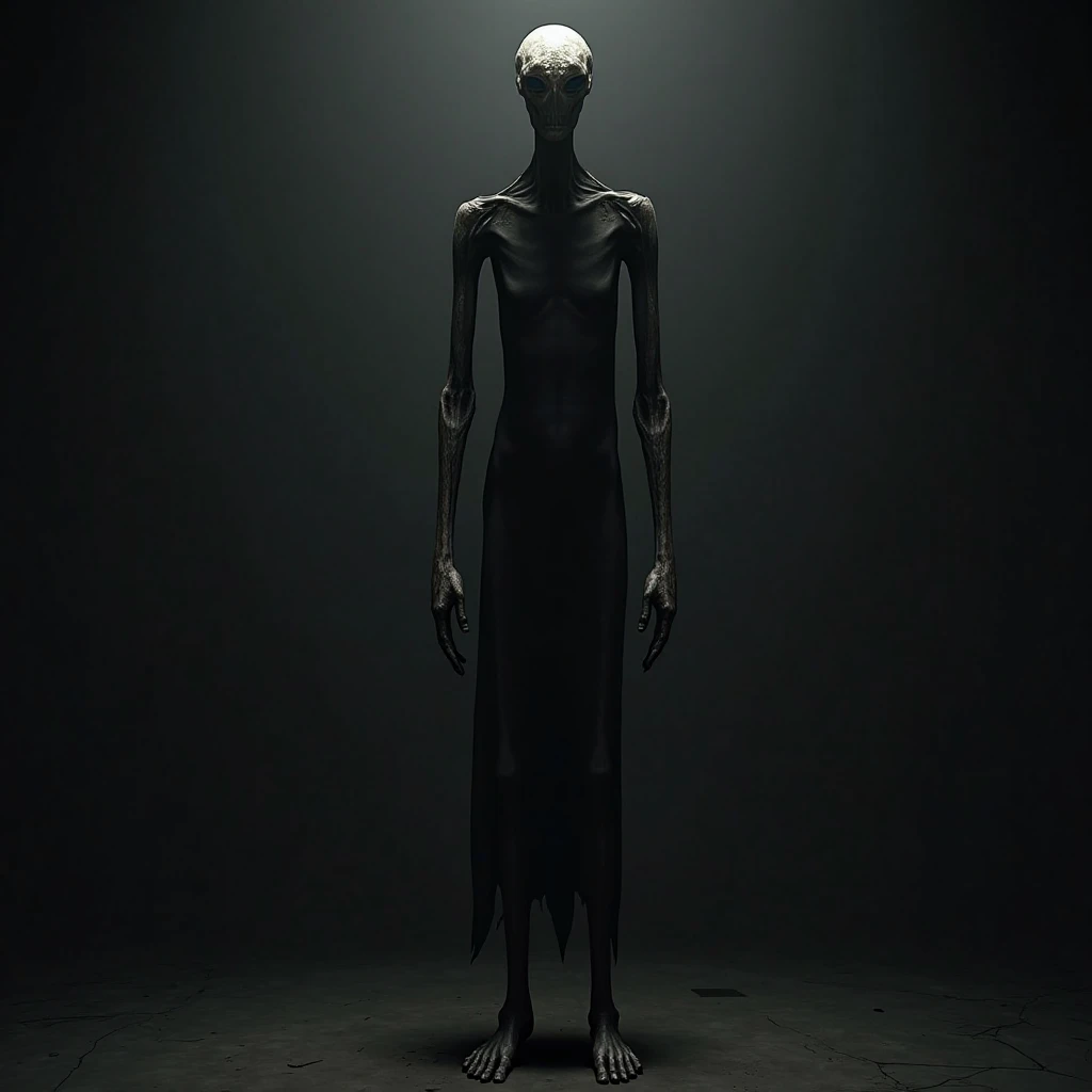 Here is a prompt that integrates the five points:

> **prompt:**  
> "Generate a hyper-realistic 3D image of a full-body humanoid model inspired by Slenderman. appears in the image. The model must be extremely tall and burdensome with tasks or any interfac...