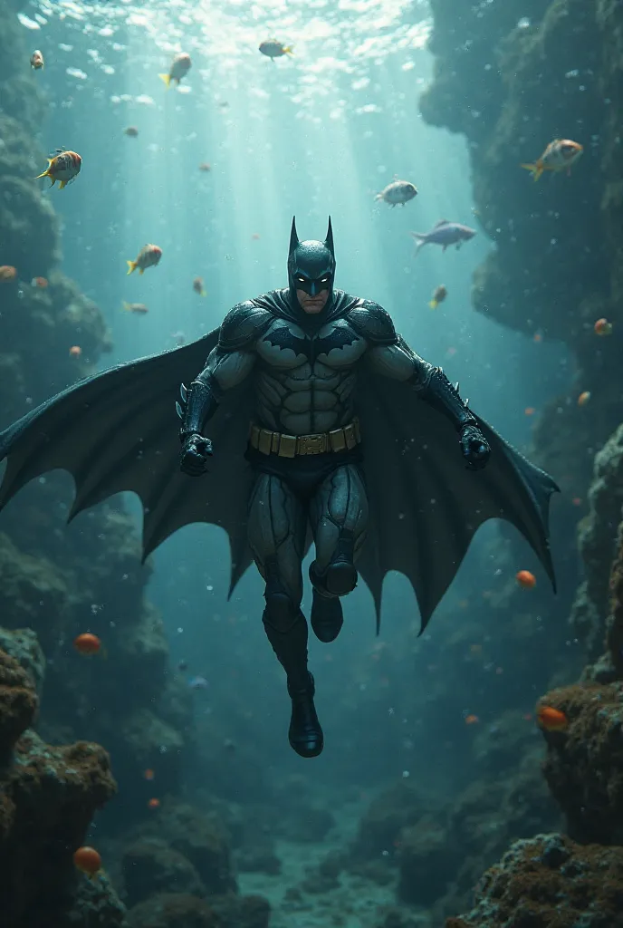 Bat man swimming 