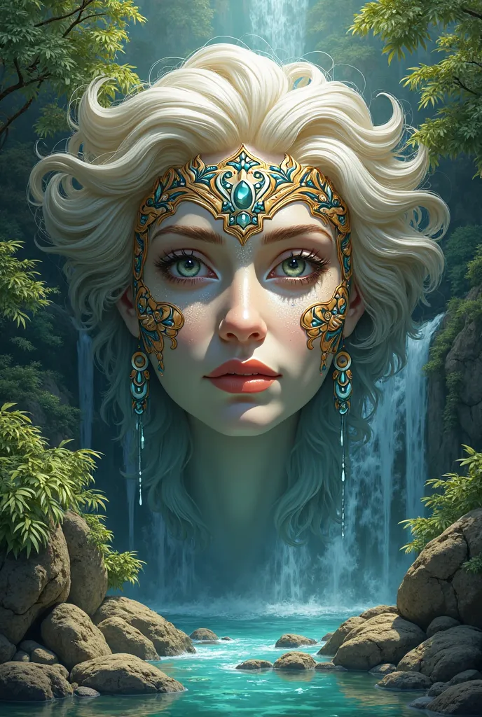 Mask of Arethusa Nymph of Purity, The renewal and the vital water of the very creative island