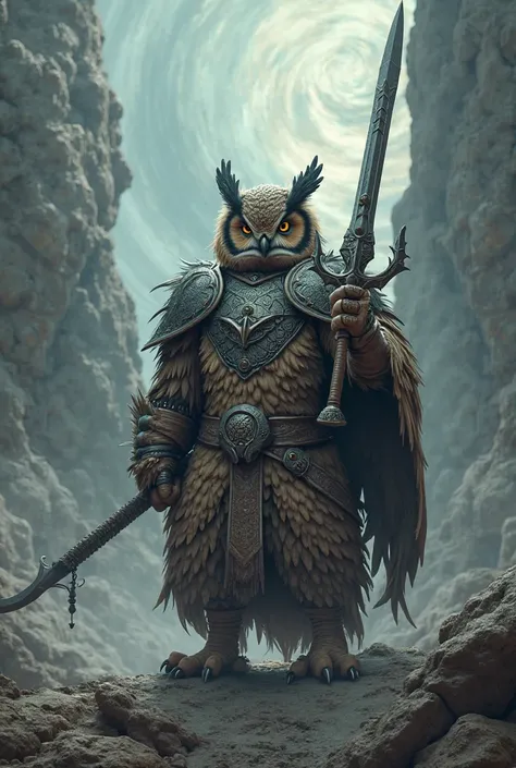 A owl warrior with sword 