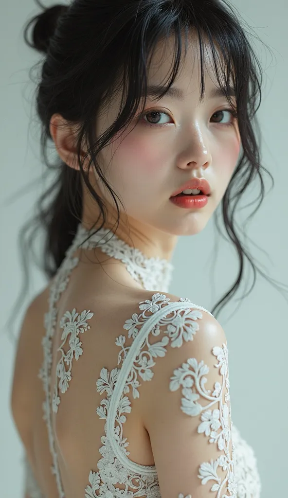 Beautiful 18 year old gal, slender Japanese gal,full body,all body, (((part of the skin on my whole body is trypophobia))), no wear only  skin,heavy makeup, sexy, high resolution, anatomically correct, masterpiece, highly detailed, super high resolution,ロー...