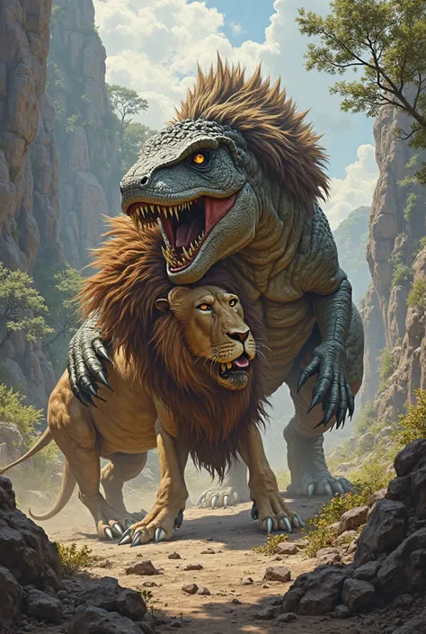 Dinosaur beat lion