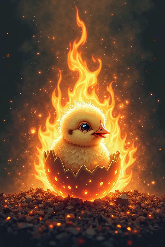 Make chick on a fire for a tatto