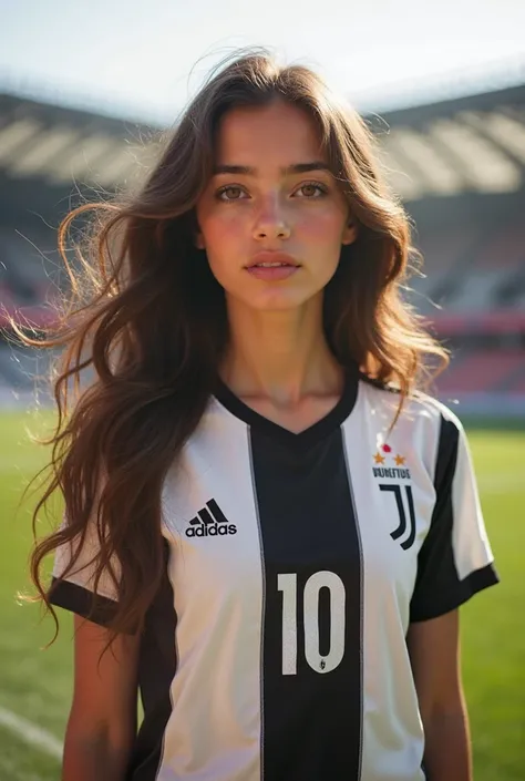 Allianz stadium Juventus number 10 shirt brown-eyed girl with brown hair