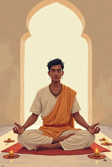 I need a vector image of a seated Indian