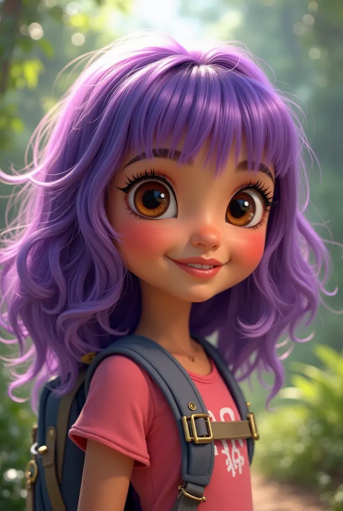  I want a picture for dora the explorer with purple hair 