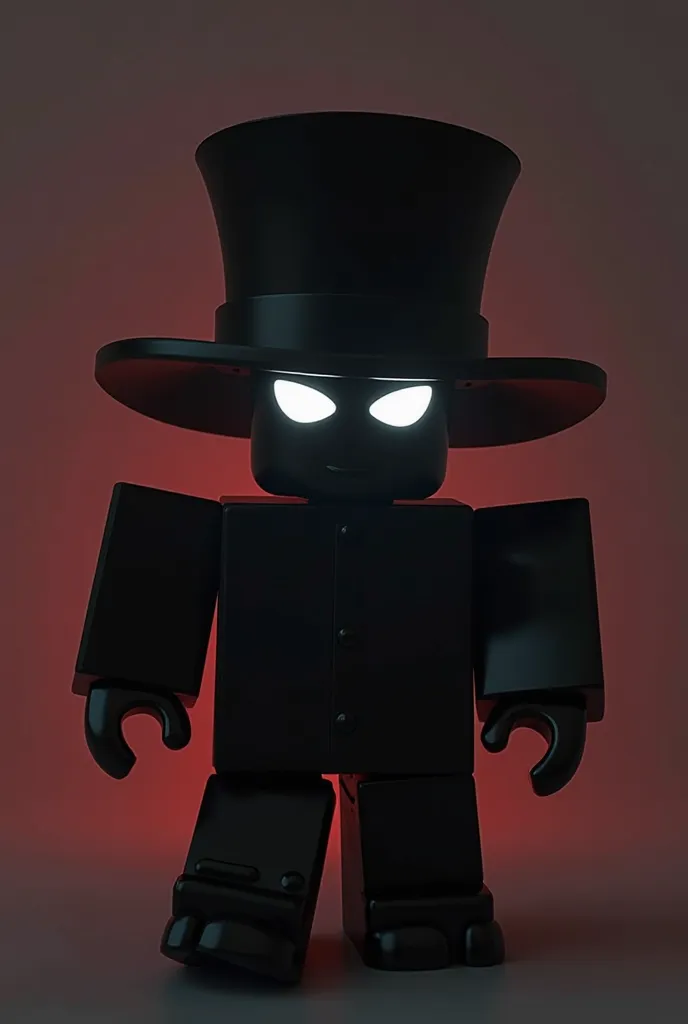 a Roblox character with a black hat, Very incognito and mysterious