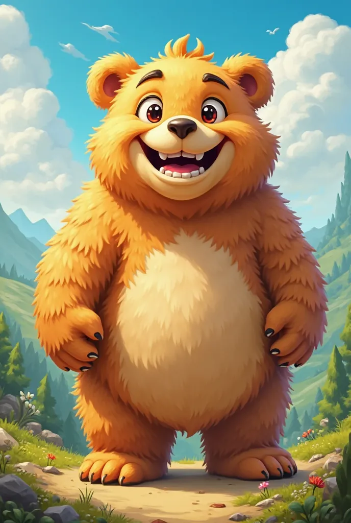 Create a huge cartoon bear