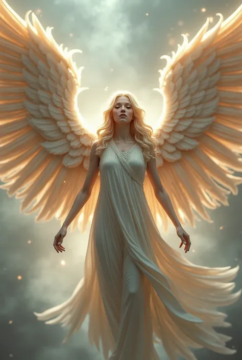 realistic image of seraphim with six wings as described in the book of Isaiah two wings covering the face two covering the feet and two for flying