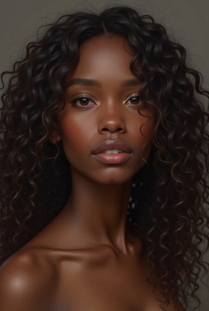 And I thought it would be easier for me to create a young black woman with long loose curly hair and light brown eyes and long curly black hair and dark skin Black