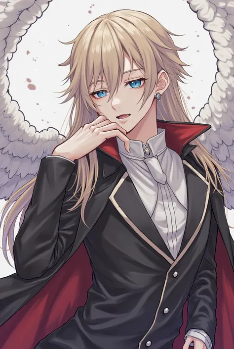 [2:48 PM, 2/28/2025] Ganjaaa😂♥️: A bit more is coming, again I will tell you when in finished

Details about the two

Sanguinis
-long blonde hair blue eyes and pale of skin
-vampire(so best to include his fangs)
- white angle wings (preferably not stretche...