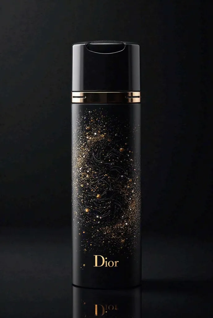 A luxurious face wash tube for Dior with amazing graphics and dark black theme 