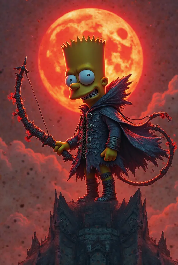 Bart Simpson – A mischievous trickster demon, captured in stunning Ultra HD detail. His patched, leather cloak sways in slow motion, embroidered with fiery sigils. His once-innocent grin now reveals jagged, razor-sharp teeth, and his slingshot, now a twist...