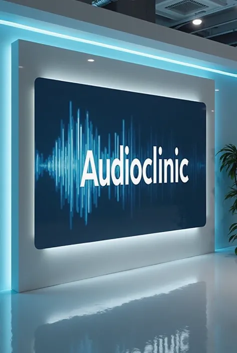 Create display with brand name Audioclinic 