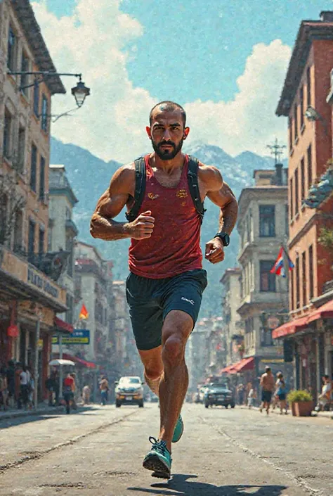 Draw Nikol Pashinyan running in Vanadzor