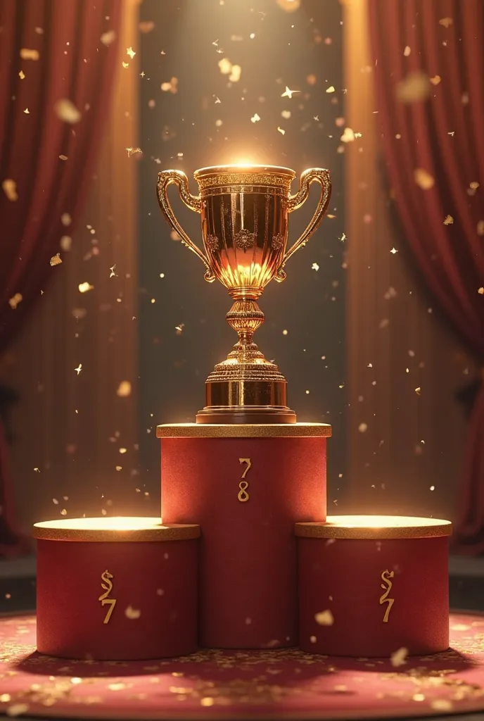 create an image of a podium with the writing on the trophy with the prize of 1st R$2000, 2nd R$1500 and 3rd 1000