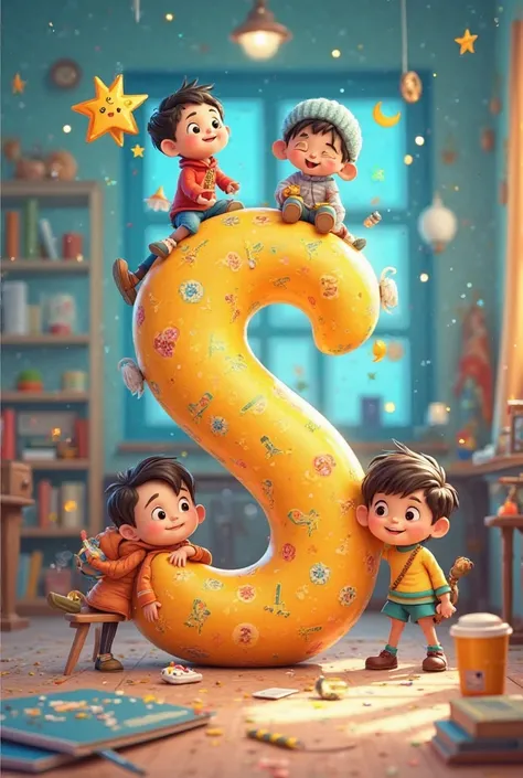 s club academy, this is the name of preschool academy written in the animated poster in which s in different ages joy for Ramadan Islamia month , they was in the class 