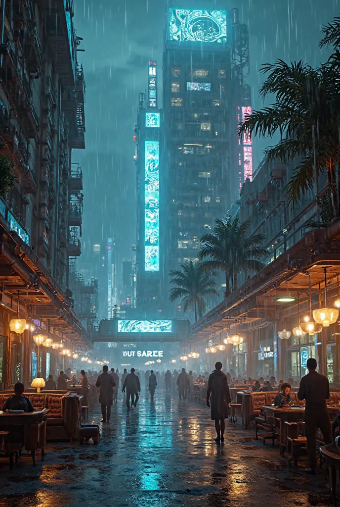 Design a hotel like in Blade Runner