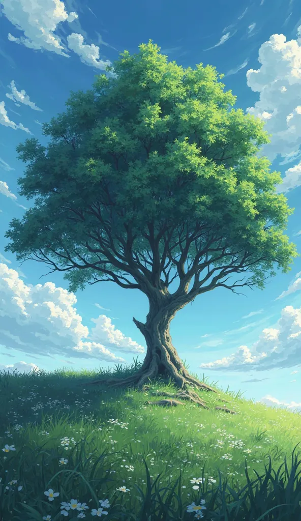 Imagine A Alone Tree In The Beautiful Sad Anime Nature, Unrealistic, Masterpiece, 4k Quality 