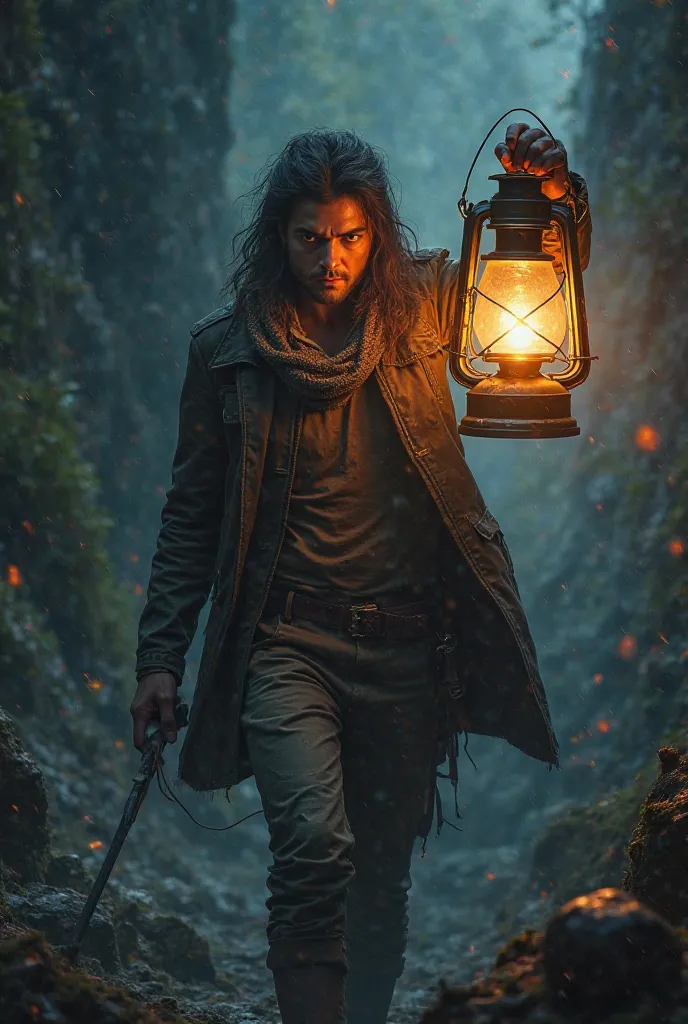 I am carrying a lantern action poster  