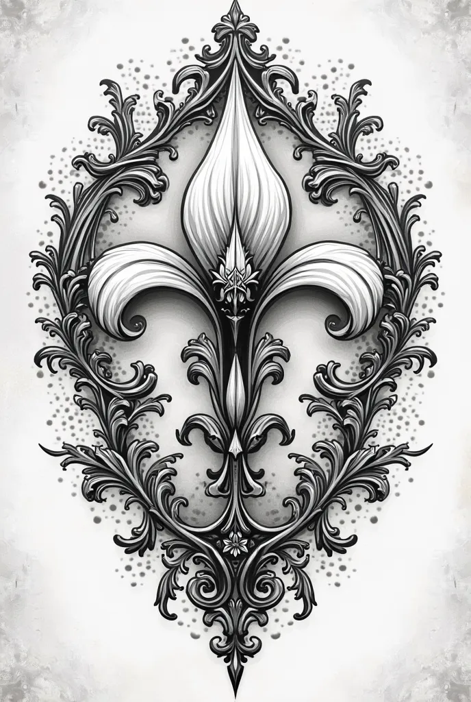 Image of a Lis flower symbol stylized baroque royal tattoo 