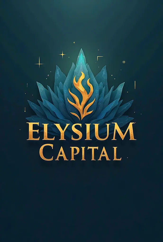 A modern and elegant logo, That makes you think of paradise with golden tones (symbolizing wealth) and touches of blue (confiance et innovation). - *Title "Elysium Capital"
