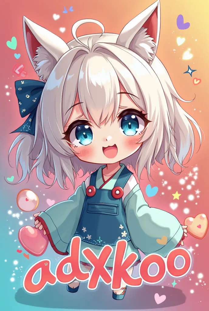 banner with my nickname "adxkoo" with little anime character
