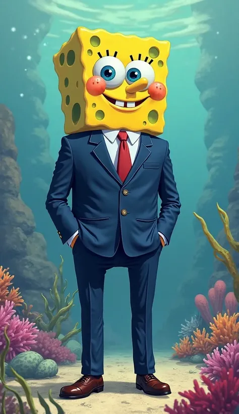 Sponge Bob in a suit