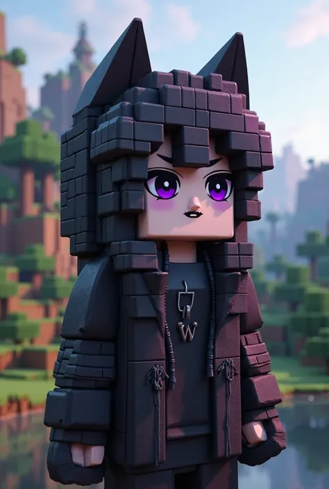 an emo girl made by blocks in minecraft