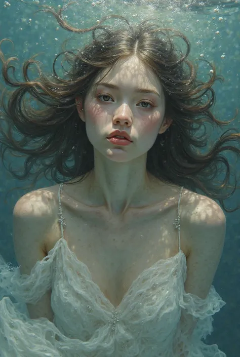 
((flowy hair underwater)) ((flowy dress underwater)) ((detail face))