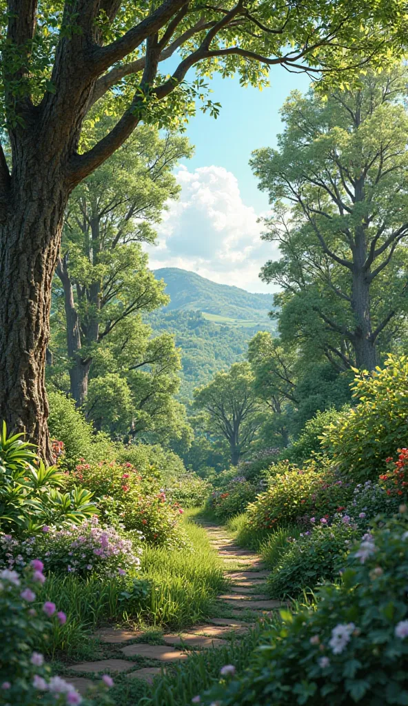 garden with real trees 4k