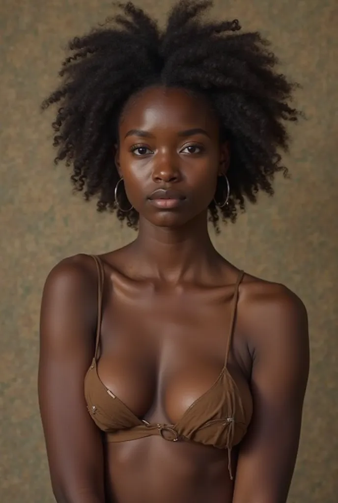 Create a naked image of a Nigerian young woman 