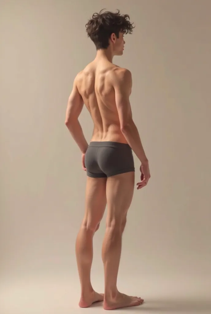 Make a cute Twink back turned on boxers showing his ass