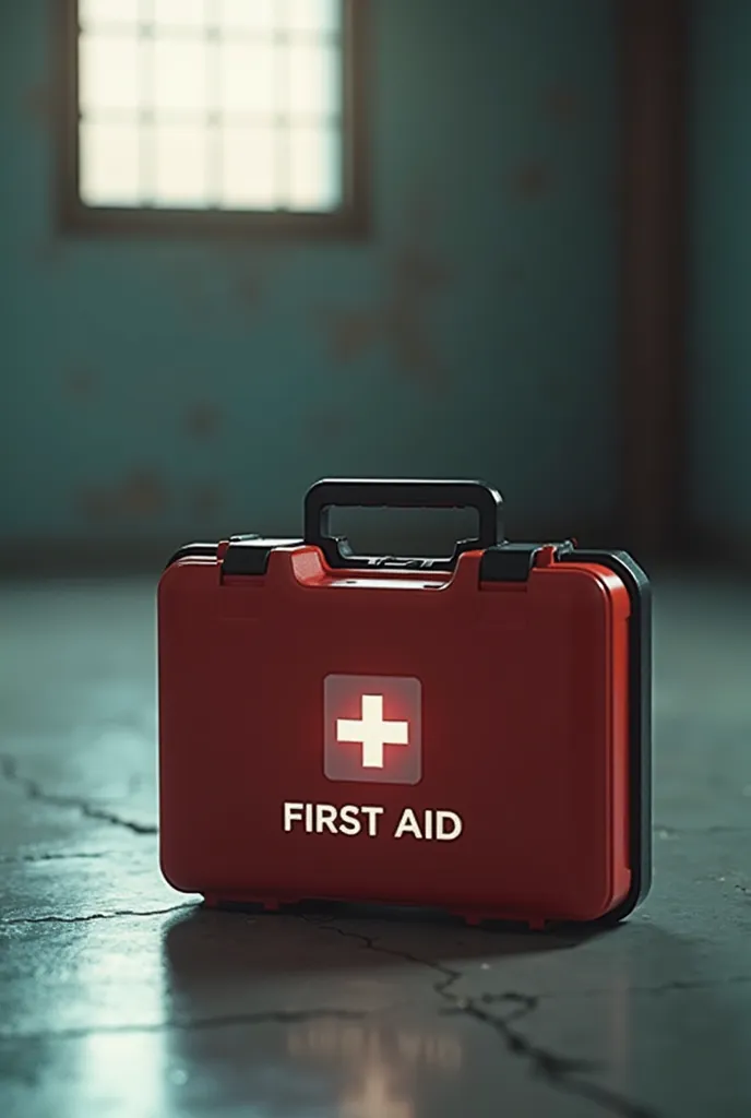 a close up of a person sitting on a floor with a first aid box, first aid kit, 🤬 🤮 💕 🎀, trending ，, promo, promo image, “hyper realistic, c 4 d ”, i_5589.jpeg, during the day, 8 h, ”ultra realistic, promo photo, ad image, 😭🤮 💔, fa