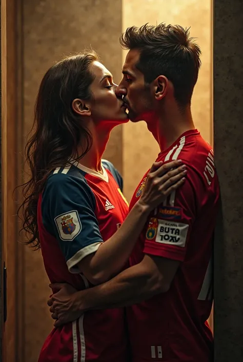 Messi and Ronaldo kissing