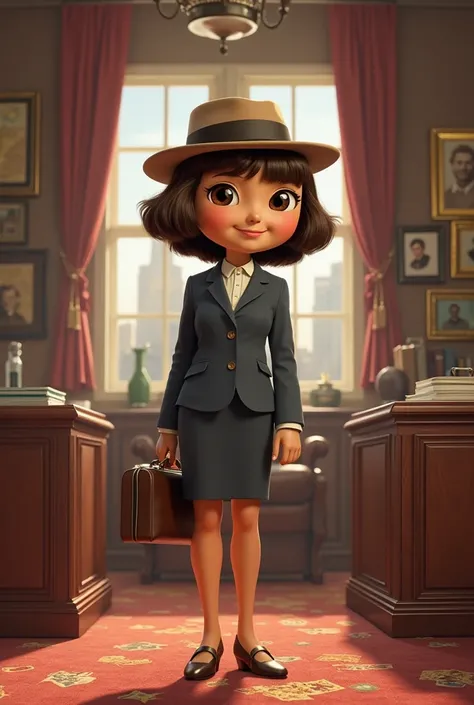 Make an image of Dora the Explorer being a politician in 1945