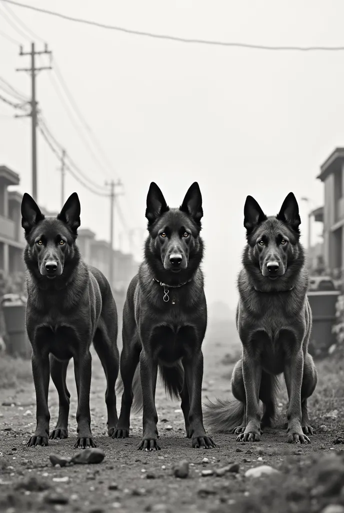 Military, 3 dogs
Black and white 