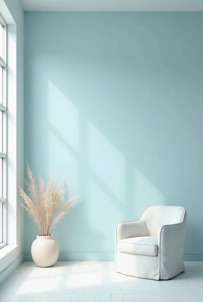 I want baby blue wallpaper for the interior wall with windows