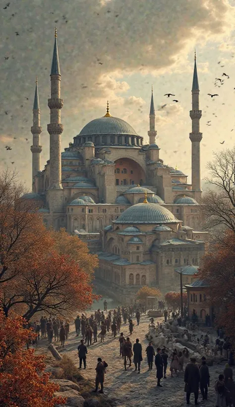 hyper realistic, ultra detailed photography Constantine XI died in battle, and the Ottomans sacked Constantinople. The Hagia Sophia was converted into a mosque, and the city became Istanbul, the new Ottoman capital.