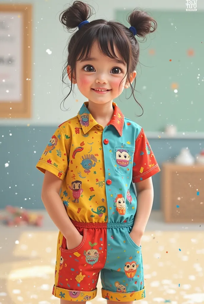 Generate a uniform for the 3rd schooler messy class 