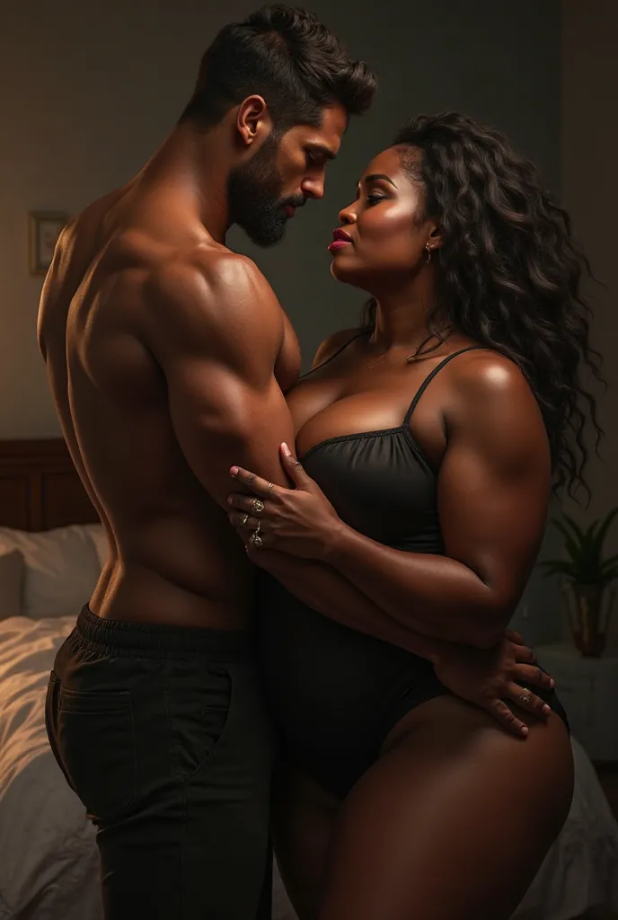 With the white man.Big black woman having sex 