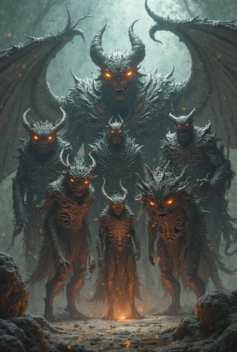 Seven demons of different sizes 