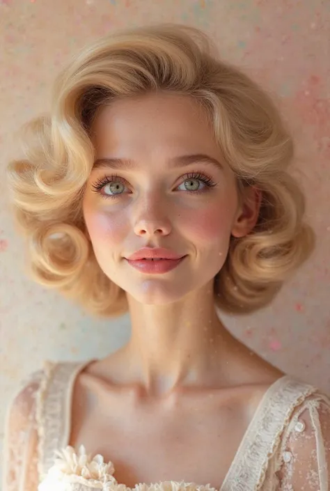 Blonde girl with curlers