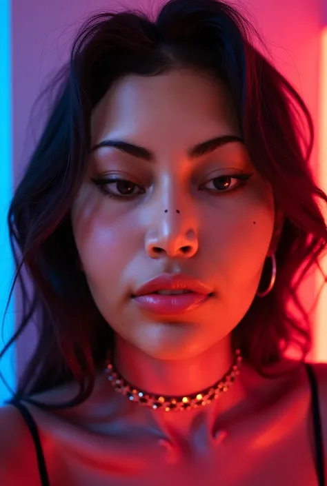 they are posing for a selfie with their face cumming, markings on her face, in style of petra collins, bella poarch, sexy face, neon face tattoo, looks like fabiula nascimento, gorgeous latina face, she has a cute face, 2 k aesthetic, aesthetic face, y 2 k...