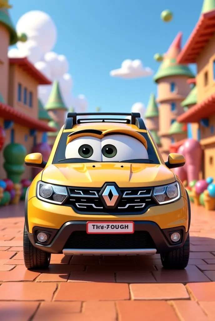 Beige Renault Duster vehicle in a setting from the cartoon Toy Story 