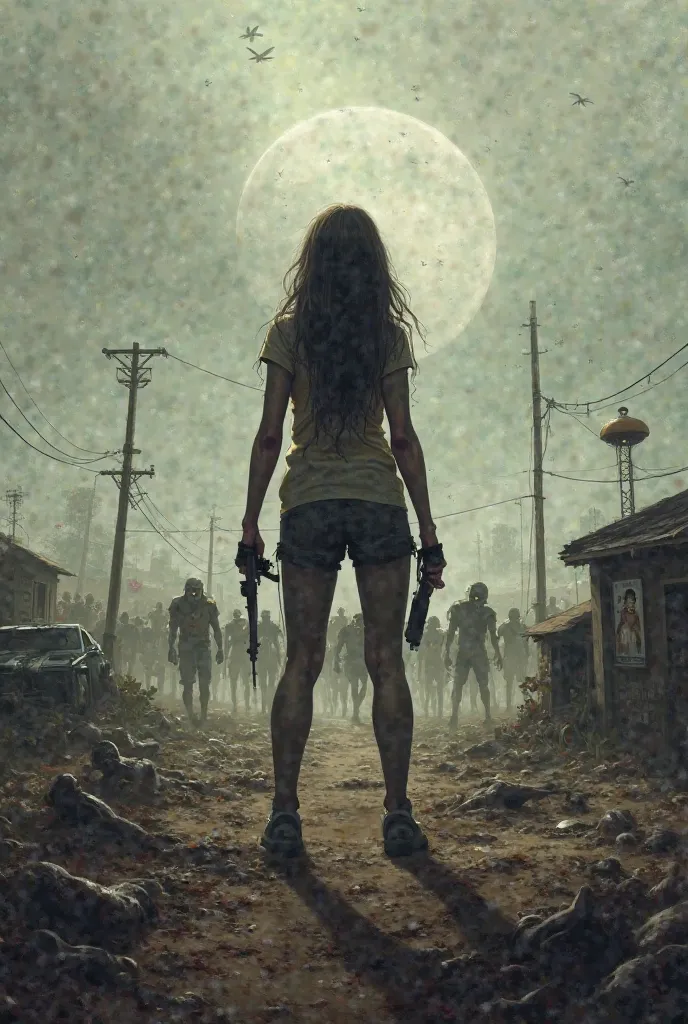 I want the cover of a novel entitled "Rain of Arrows on the Land of the Dead"She talks about the spread of the zombie epidemic and the attempt of a girl to survive in this dangerous world 