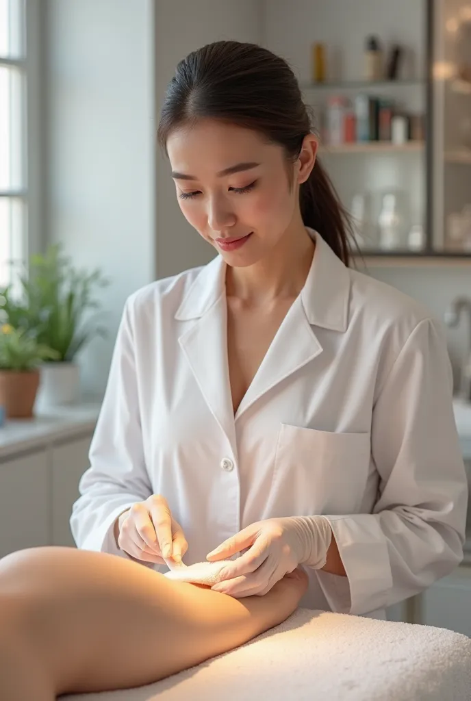 Woman doing waxing 