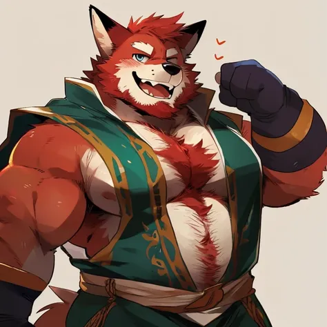 fox, furry, red fur, handsome, very muscular, very big, extremely hot and sexy, beard, hair, chest hair, charming eyes, solo, male, happy expression, daddy, full body, big body, black medieval clothes, middle aged, by hyaku, by darkgem, by glitter trap boy