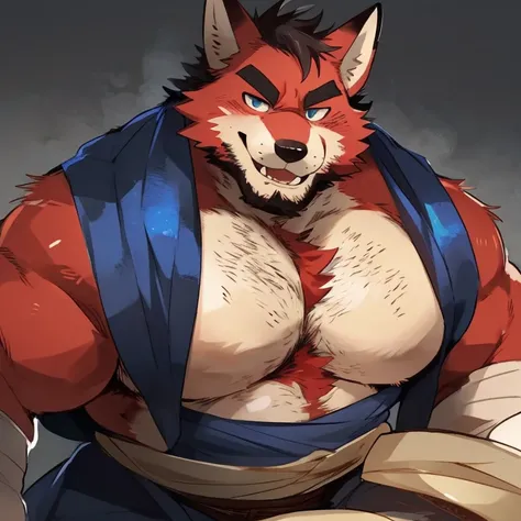 fox, furry, red fur, handsome, very muscular, very big, extremely hot and sexy, beard, hair, chest hair, charming eyes, solo, male, happy expression, daddy, full body, big body, black medieval clothes, middle aged, by hyaku, by darkgem, by glitter trap boy